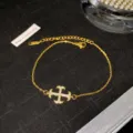 Elegant gold-plated titanium steel bracelet featuring a sparkling zirconia cross charm - Gold Gothic Cross Full Rhinestone Style (Style 9)