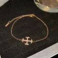 Elegant rose gold titanium steel bracelet with a sparkling cubic zirconia cross pendant - Rose Gold Starry Cross Style (Style 26)