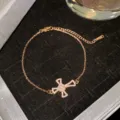 Elegant rose gold titanium steel cross bracelet with sparkling cubic zirconia stones - Rose Gold Starry Pave Cross Style (Style 29)