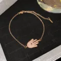 Bracelet Main de Fatma en acier titane or rose avec breloque œil porte-bonheur - Style Hamsa Œil Bleu Foncé Or Rose (Style 29)