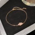 Élégant bracelet main de Fatma en or rose avec pavé de zircones étincelants en titane - Style Hamsa Plein Pavé Or Rose (Style 30)