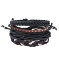 Multi-layer braided leather bracelet set for men and women, vintage punk wrap wristband style. - Style 7