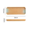 Retro japanische Keramik rechteckige Servierplatte Teller Geschirr in Groesse 26x10.2cm - 10-Zoll Rechteckiger Teller mit Steinoptik