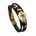 Scorpio zodiac leather bracelet for men and women multi layer braided wristband jewelry - Scorpio / 20.5cm