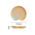 Retro japanische Keramikschale in Lotusblattform, elegantes Geschirr für die Küche zu Hause. - Lotusblatt Teller