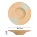 Retro japanischer Keramikteller 30.5cm Speiseteller stilvolles Geschirr für Küche Restaurant. - 12-Zoll-Pasta-Teller mit breitem Rand