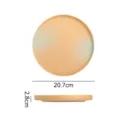 Retro japanischer Keramikteller mit Farbverlauf, 20.7cm Durchmesser Speiseteller Küche. - 8-Zoll-Rundteller mit Rand