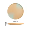 Retro japanischer Keramik Speiseteller mit beige cyan Glasur, 25.7cm SKU Ansicht. - Pizza-Teller mit Steindekor, 10 Zoll
