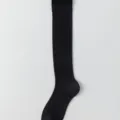 Schwarze Kniestrümpfe für Damen mit feinem Herz Strickmuster legere Strumpfware. - Einheitsgröße / Schwarzes Herz