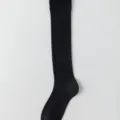 Schwarze Kniestrümpfe mit klassischem Strickmuster, bequeme und elegante Damenstrümpfe. - Einheitsgröße / Pfeil Schwarz