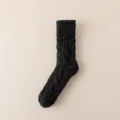 Schwarze flauschige Korallenfleece Socken für Damen, extra dicke warme Wintersocken. - Einheitsgröße / Schwarz