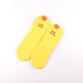 Cozy yellow coral fleece fuzzy socks for women, cute cartoon duck design for home. - No Box / Yellow Chick