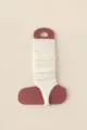 Ballet style ultra-fine wool yarn long stirrup leg warmers with lace hollow mesh design. - One Size / Milky White