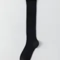 Black argyle pattern knee high socks, classic Japanese JK style long stockings for women. - One Size / Black Argyle