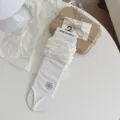 Witte stijgbeugel sokken voor dames zomer dun effen ademende beenwarmers sandalen - Eén maat / Wit