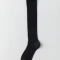 Black knee high socks for women solid color long stockings daily casual wear hosiery - One Size / Black Horizontal Stripe