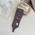 Zomer dunne beugel beenwarmers vrouwen effen kleur ademende moerbeizijde sokken - Eén maat / donkergrijs