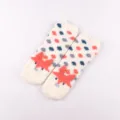 Cozy coral fleece fuzzy socks for women with cute 3d plush cartoon decor and polka dots. - No Box / White Fox