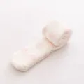 Cute polka dot coral fleece over the knee socks for women warm winter sleep cozy hosiery - One Size / Light Pink