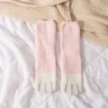 Cute fuzzy coral fleece women socks warm soft thick winter home sleeping floor socks pink - One Size / Pink