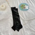 Calcetines de estribo negros para mujer primavera verano finos acanalados calentadores color sólido - Talla única / Negro