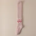 Rosa kuschelige Overknee Wintersocken mit schickem Zickzackmuster für warme gemütliche Tage. - Einheitsgröße / Dunkelrosa