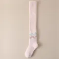 Rosa Korallenfleece Overknee Socken, warme kuschelige Winter Langstrümpfe für Damen. - Einheitsgröße / Hellrosa