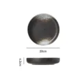 Assiette plate en céramique rétro japonaise 20 cm ronde assiette à steak vaisselle - Blanc pulvérisé