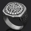 Anillo Hombre Vintage Vikingo Runa Acero Inoxidable Garra de Oso Joyería Retro Hombres - Talla 8 / Color acero