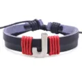 DIY Schwarzes Leder Buchstaben J Armband fuer Paare Mode Schmuck Geschenke Variante - Buchstabe J / Schwarz