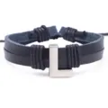 Schwarzes Leder geflochtenes Armband mit silbernem Buchstaben L Anhänger, modisches Trend Geschenk. - Buchstabe L / Schwarz