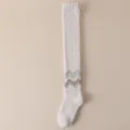 Cozy white fuzzy over-the-knee coral fleece warm winter sleep and floor socks for men. - One Size / Beige