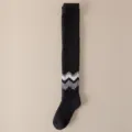 Winter thick cozy coral fleece over the knee socks for women warm fuzzy long stockings black - One Size / Black