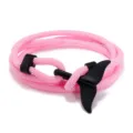 Pink Braided Cord Bracelet Whale Tail Clasp Ocean Style Friendship Wristband jewelry - Pink