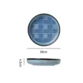 Assiette creuse en céramique vintage japonaise motif vague bleue plat de 20cm - Carreaux Bleus