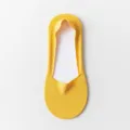 Sommer Eisseide unsichtbare Füßlinge für Damen, rutschfeste flache Socken mit Baumwollsohle. - Einheitsgröße / Gelb