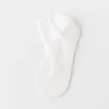 Damen weiße Spitzen Kurzsocken Sommer atmungsaktives Mesh flach geschnittene Socken weich neu - Einheitsgröße / Weiß