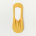 Yellow no-show mesh socks for men, summer thin breathable shallow ice silk socks variant pair - One Size / Turmeric