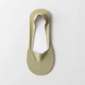 Summer ice silk shallow cut invisible boat socks for women, anti-slip breathable cotton bottom. - One Size / Green