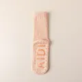 Women Thickened Coral Fleece Floor Socks, Peach Pink Warm Non-Slip Winter Sleep Socks - One Size / Orange