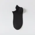 Atmungsaktive Herren Baumwoll Füßlinge SneakerSocken mit Lasche in klassischem Schwarz. - Einheitsgröße / Schwarz