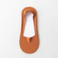 Orange shallow cut invisible boat socks, thin summer anti slip low cut women socks - One Size / Caramel color