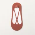 Women summer ultra-thin ice silk shallow invisible boat socks with anti-slip silicone - One Size / Dark Red