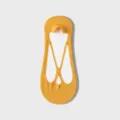 Summer ultra-thin low cut ice silk invisible boat socks with silicone heel ginger yellow - One Size / Yellow