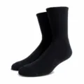Men Women Black Athletic Cotton Crew Socks Thickened Terry Sport Running Socks Pair - Unisex One Size 37-46 / Terry Bottom Long Tube / Black