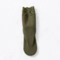 Thermische kationische Spitzen-Langsocken, dicke gefütterte Winter-Warm-Damenstrümpfe. - Einheitsgröße / Grasgrün