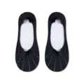 Black ice silk invisible boat socks for women, summer thin anti-slip shallow cut short socks - One Size / Black