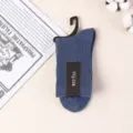 Blaue gerippte Baumwoll-Wadenstrümpfe für Herren, atmungsaktiv und bequem für den Alltag. - Einheitsgröße / Dunstblau