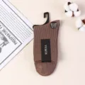 Herren reine Baumwolle gerippte atmungsaktive Freizeit Mittelsocken in klassischem Braun - Einheitsgröße / Camel