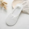 Damen weiße Spitze flache unsichtbare Boot Socken rutschfeste Baumwolle Sommer - Einheitsgröße / Versand mit weißer Karte / Weiß